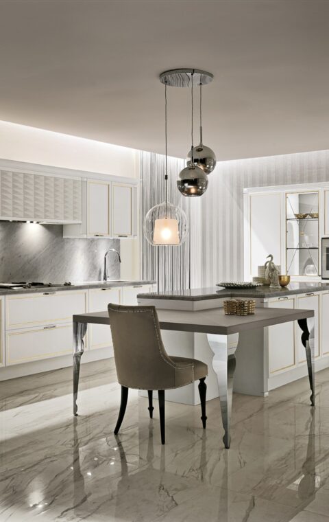 Cuisine sur mesure blanche de la marque Aster Cucine