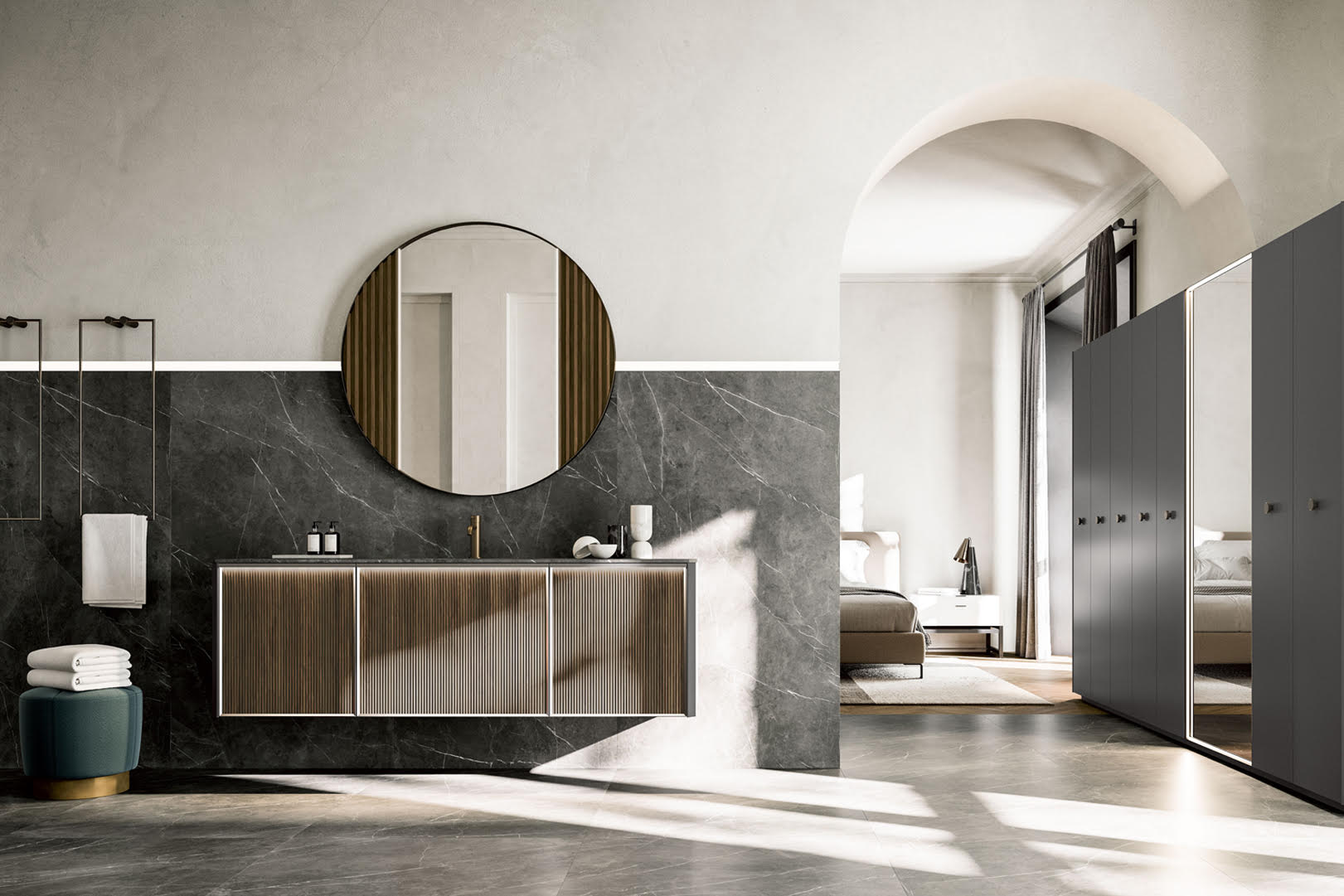 Salle de bains moderne et chic Cerasa dans la suite parentale